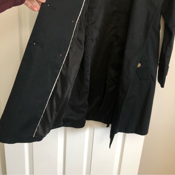 Talbots Petite Women's Double Breasted Belted Long Trench Coat in Black 2P - Picture 7 of 16